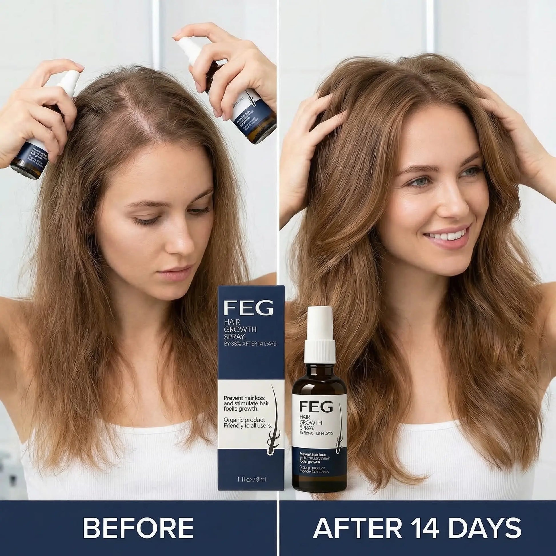 UAE woman with thick beard using FEG hair growth serum